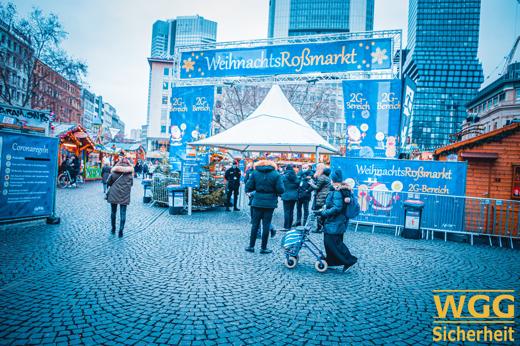 Sicherheitskräfte der WGG Sicherheit – Weihnachtsmarkt am Roßmarkt, Frankfurt